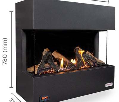 Revega H75Ab Seramik Camlı Hermetik Doğalgazlı Şömine 6Kw-850mm