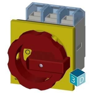 Siemens 3LD2804-0TK53 Emniyet Şalteri 3x125A. Sarı/Kırmızı