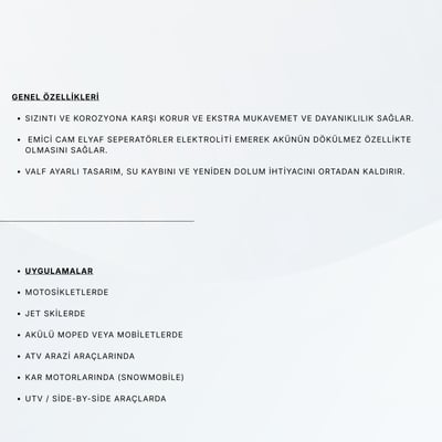 SPEEDOL SP-YTX7L-BS MOTOSIKLET AKUSU (AGM TEKNOLOJISI) 12V7AH/100CCA