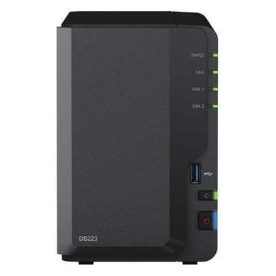 Synology DS223 2 Yuvalı Tower NAS | 36 TBa Kadar Kapasite, 2 GB DDR4 RAM, Btrfs Dosya Sistemi