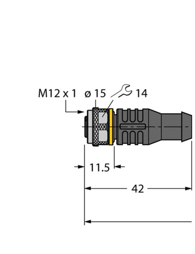 Turck RKC4.4T-5/TXL M12 Dişi Düz Sensör / Aktüatör Kablosu