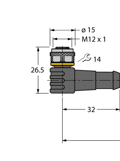 Turck WKC4.4T-5/TXL | M12 Dişi Açılı Sensör/Aktüatör Kablosu