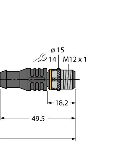 Turck WKC4.4T-5/TXL | M12 Dişi Açılı Sensör/Aktüatör Kablosu