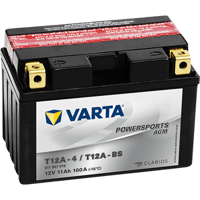 VARTA Powersports AGM 12V 11Ah 160A – T12A-BS (T12A-4) | Motosiklet & ATV Aküsü