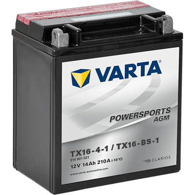 VARTA Powersports AGM 12V 14Ah 210A – TX16-BS-1 (TX16-4-1) | Motosiklet & ATV Aküsü
