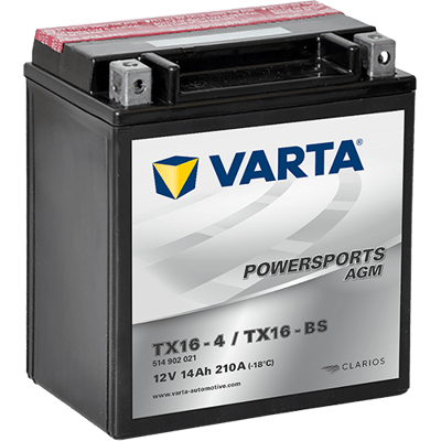 VARTA Powersports AGM 12V 14Ah 210A – TX16-BS (TX16-4) | Motosiklet & ATV Aküsü