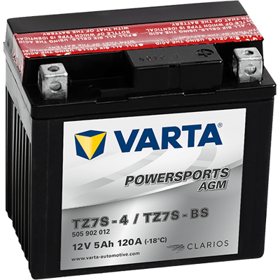 VARTA Powersports AGM 12V 5Ah 120A – TZ7S-BS (TZ7S-4) | Motosiklet & ATV Aküsü