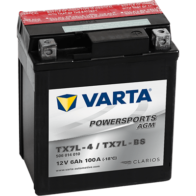 VARTA Powersports AGM 12V 6Ah 100A – TX7L-BS (TX7L-4) | Motosiklet & ATV Aküsü