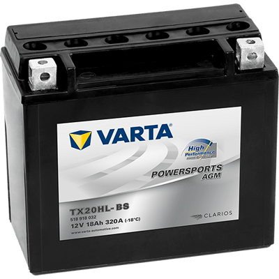 VARTA Powersports AGM High Performance 12V 18Ah 320A – TX20HL-BS | Motosiklet & ATV Aküsü