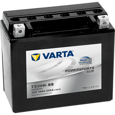 VARTA Powersports AGM High Performance 12V 18Ah 320A – TX20H-BS | Motosiklet & ATV Aküsü