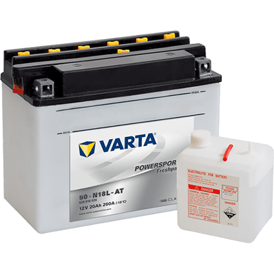 VARTA Powersports Freshpack 12V 20Ah 260A – 50-N18L-AT | Motosiklet & Hafif Araç Aküsü