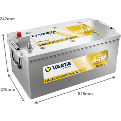 VARTA Professional AGM 12V 210Ah 1200A – LA210 (840210120) | Marin ve Karavan Aküsü