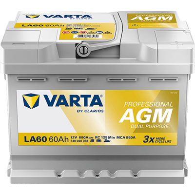 VARTA Professional AGM 12V 60Ah 680A – LA60 (840060068) | Marin ve Karavan Aküsü