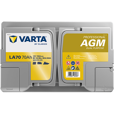 VARTA Professional AGM 12V 70Ah 760A – LA70 (840070076) | Marin ve Karavan Aküsü