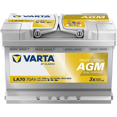 VARTA Professional AGM 12V 70Ah 760A – LA70 (840070076) | Marin ve Karavan Aküsü