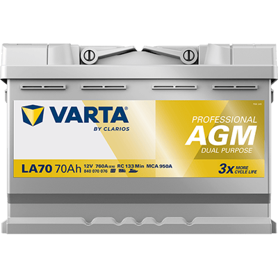 VARTA Professional AGM 12V 70Ah 760A – LA70 (840070076) | Marin ve Karavan Aküsü