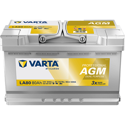 VARTA Professional AGM 12V 80Ah 800A – LA80 (840080080) | Marin ve Karavan Aküsü