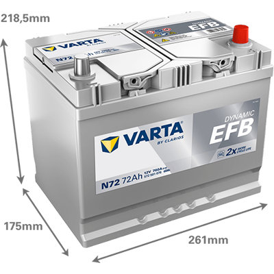 VARTA N72 ProMotive EFB 12 V 72 Ah 760 CCA Start-Stop Akü