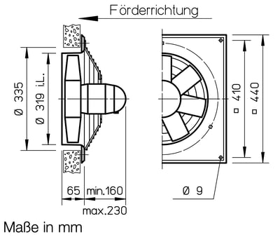 VLT AWD 31U/4.Ex 2000 m³/h 380V Exproof Aksiyel Duvar Fanı
