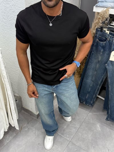 Black&Ant Modal Tshirt Siyah