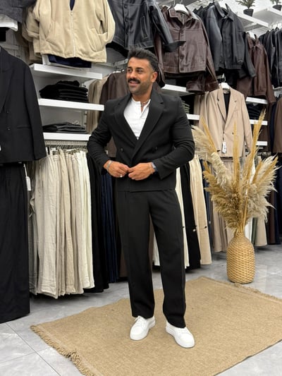 Crop Antioch Takım Siyah