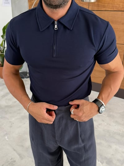 Ferel Modal Fermuar Detay Tshirt  Lacivert