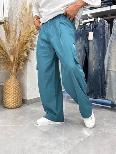 Giesto Baggy Bol Kalıp Pantolon Petrol