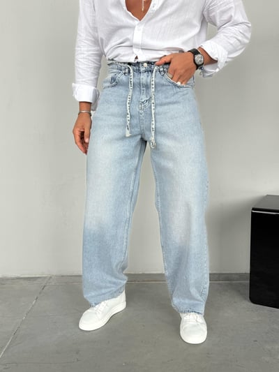 Giesto Baggy Jean Buz Mavisi