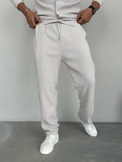 Marrakech Fitilli Baggy Pantolon Taş