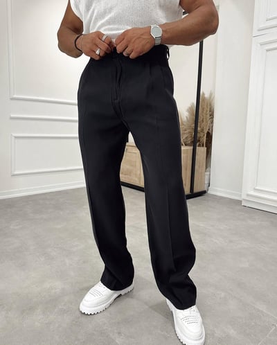 Tencel Kumaş Bol Pantolon Siyah