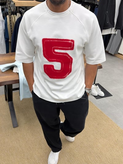 Vamos Oversize Premium Tshirt Beyaz Kırmızı