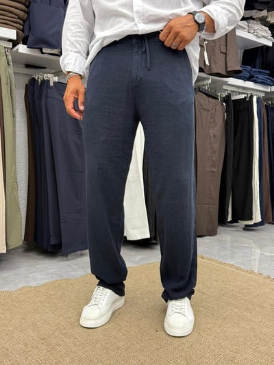 W11 Viscon ,Keten Pantolon Lacivert
