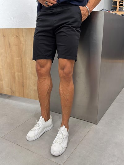 We11 Gabardin Yıkamalı Şort Siyah
