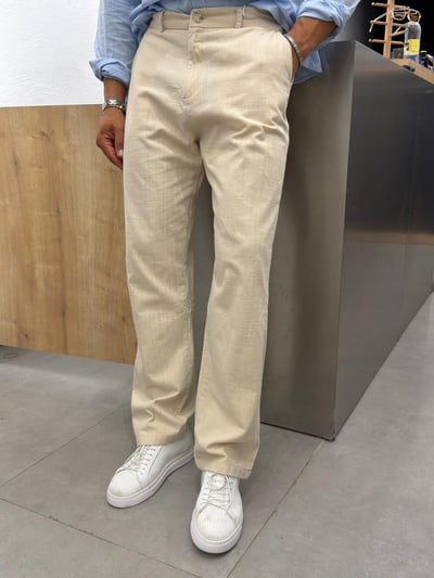 We11 Keten Pantolon Bej