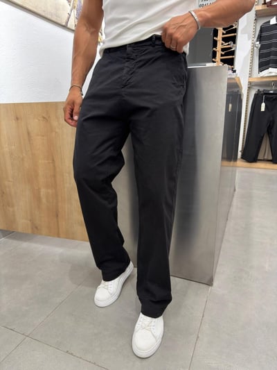 We11 Yıkamalı Regular Kalıp Pantolon Siyah