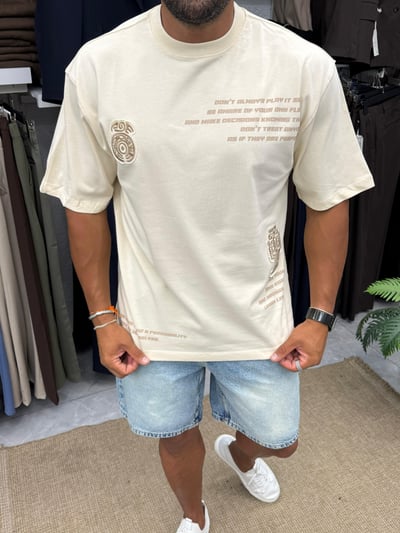Yep Premium Kalite T-Shirt Bej
