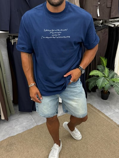 Yep Premium Kalite T-Shirt Lacivert