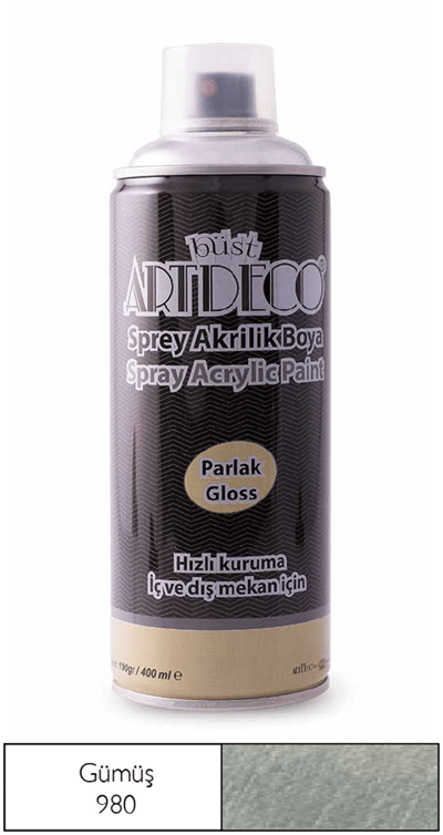 ARTDECO SPREY BOYA AKRİLİK 400 ML GÜMÜŞ Y-400-980
