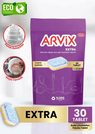 ARVIX BULAŞIK MAKİNESİ DETERJANI TABLET EXTRA 30 LU