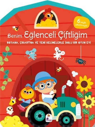 Benim Eğlenceli Çiftliğim-Boyama,Çıkartma ve Yeni Kelimelerle Dolu Bir Oyun Evi(6 Sayfa Çıkartma)
