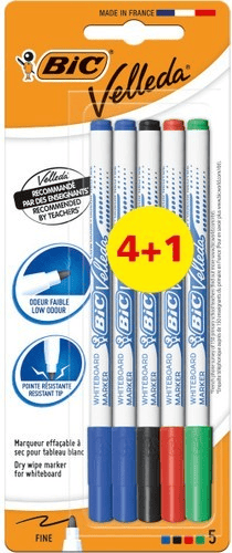 BIC BEYAZ TAHTA KALEMİ VELLEDA ÇOCUK 1721 5 Lİ BLS. KARIŞIK RENK 9126451