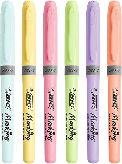 BIC FOSFORLU KALEM BRITE LINER GRIP SET 6 LI PASTEL BLS. 992561