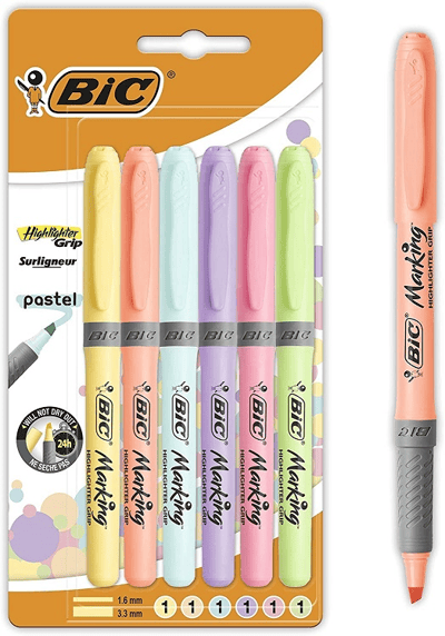 BIC FOSFORLU KALEM BRITE LINER GRIP SET 6 LI PASTEL BLS. 992561