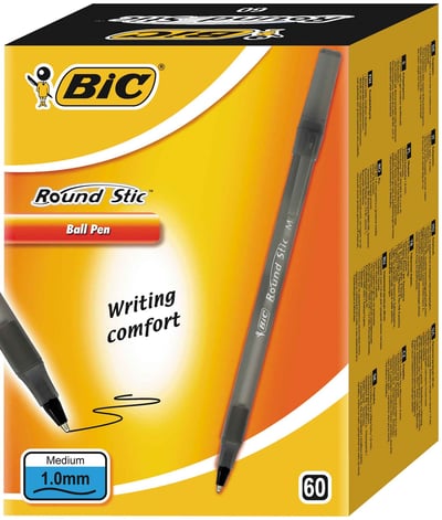 BIC TÜKENMEZ KALEM ROUND STIC 60 LI SİYAH 920568