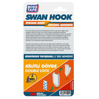 BOSS TAPE ASKI PLASTİK KENDİNDEN YAPIŞKANLI KUĞU 5 KG BEYAZ 2 Lİ BLS. BT-11003