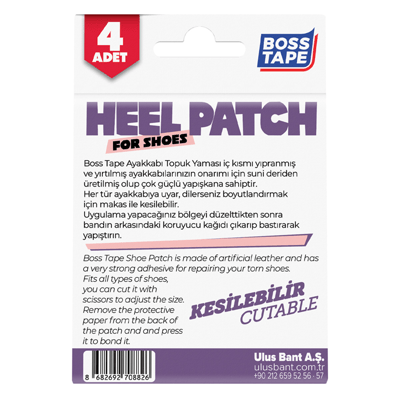 BOSS TAPE AYAKKABI TOPUK YAMASI SUNİ DERİ 4 ADET BEYAZ BT-07003