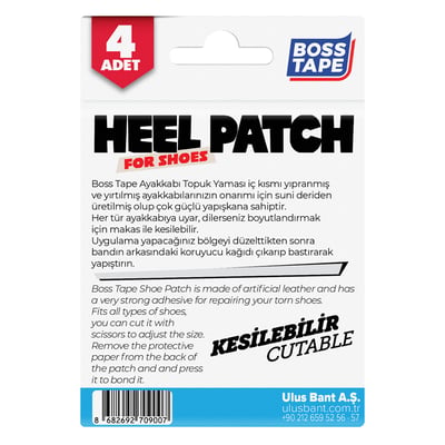 BOSS TAPE AYAKKABI TOPUK YAMASI SUNİ DERİ 4 ADET SİYAH BT-07005