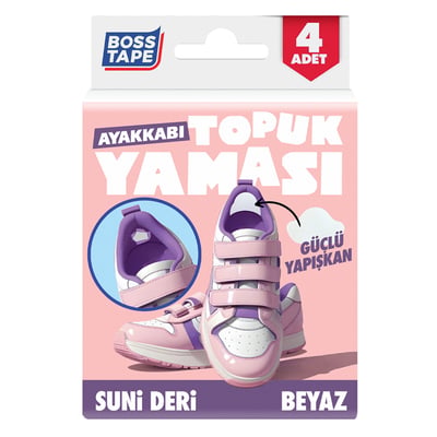 BOSS TAPE AYAKKABI TOPUK YAMASI SUNİ DERİ 4 ADET BEYAZ BT-07003