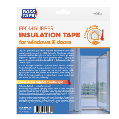BOSS TAPE İZOLASYON BANDI KAPI & PENCERE EPDM 15 MM x 5M BEYAZ BT-04010