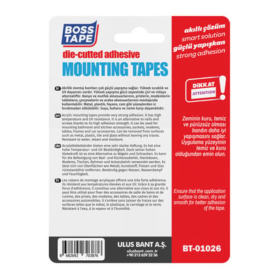 BOSS TAPE MONTAJ BANDI HAZIR EBAT 25x30 MM 12 ADET BT-01026